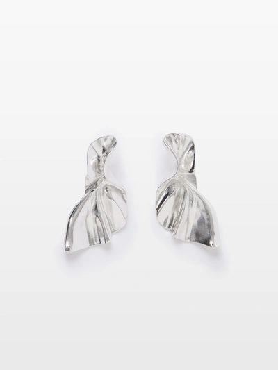 French Connection Melton Metal Stud Earrings Silver In Metallic