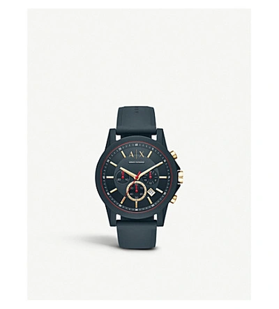 Armani Exchange Ax1335 Silicone Watch In Black