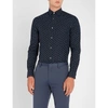 Paul Smith Printed Tailored-fit Cotton Shirt In Navy