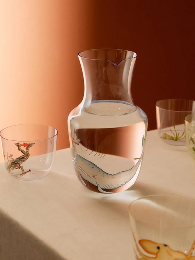 Lobmeyr High Seas Hand-painted Crystal Pitcher In Transparent