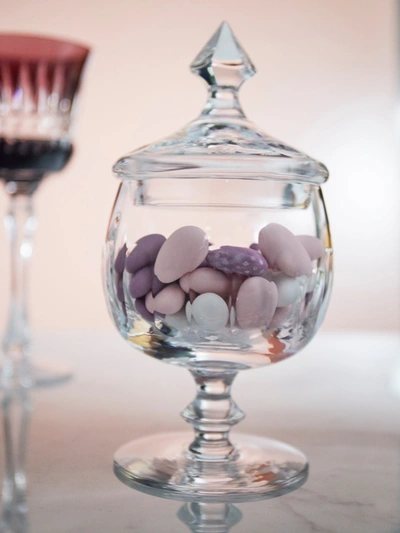 Cristallerie De Montbronn Musette Cut Crystal Candy Jar In Transparent