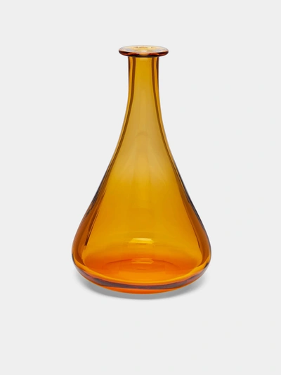 Moser Optic Hand-blown Crystal Decanter In Orange