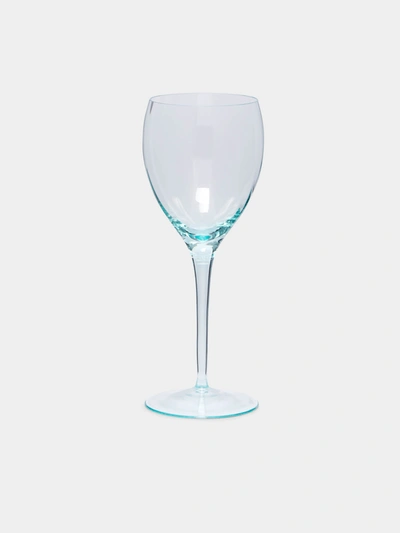 Moser Optic Hand-blown Crystal White Wine Glass In Blue