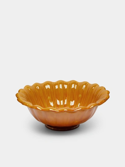 Poterie De Cliousclat Slipware Serving Bowl In Brown