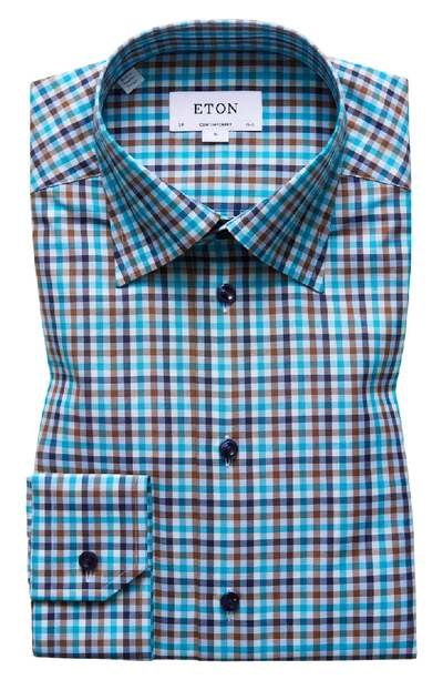Eton Men's Contemporary-fit Plaid Dress Shirt In Blue