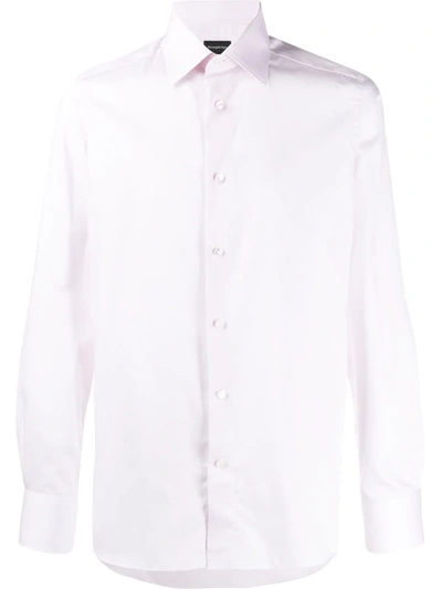 Ermenegildo Zegna Men's Micro-tic Cotton Dress Shirt In Pink