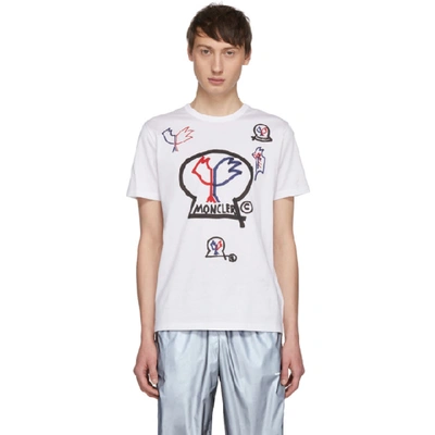 Moncler Men's Graphic T-shirt In Bianco
