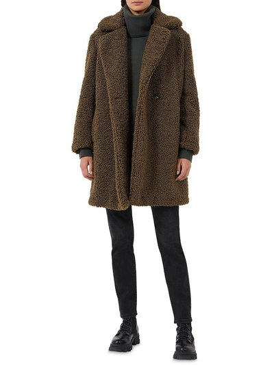 French Connection Callie Iren Borg Womens Mid-length Oversize Faux Fur Coat In Multi