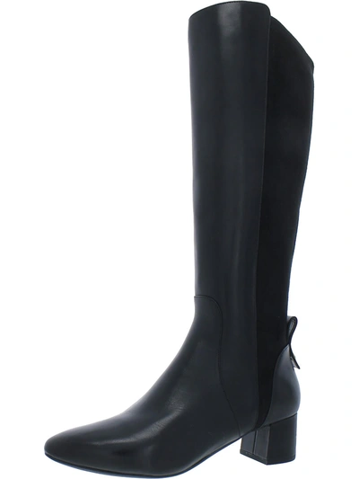 Cole Haan Go To Block Womens Leather Block Heel Thigh-high Boots In Black