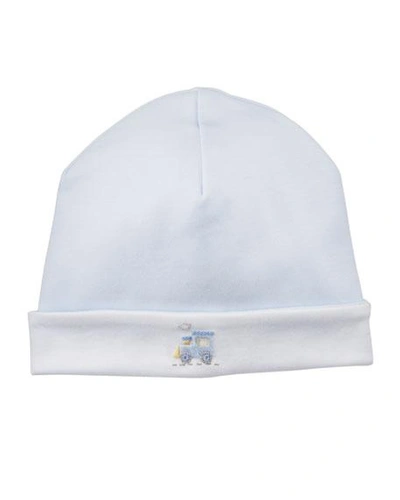 Kissy Kissy Premier Train Two-tone Baby Hat In Blue