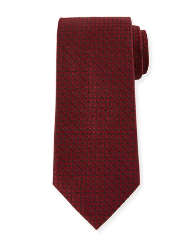Ermenegildo Zegna Tonal Ovals Silk Tie, Red