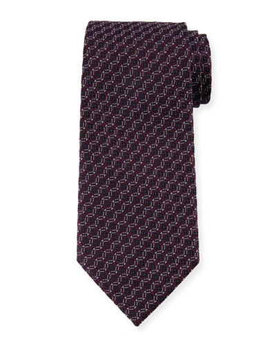 Ermenegildo Zegna Box-in-circle Silk Tie, Purple