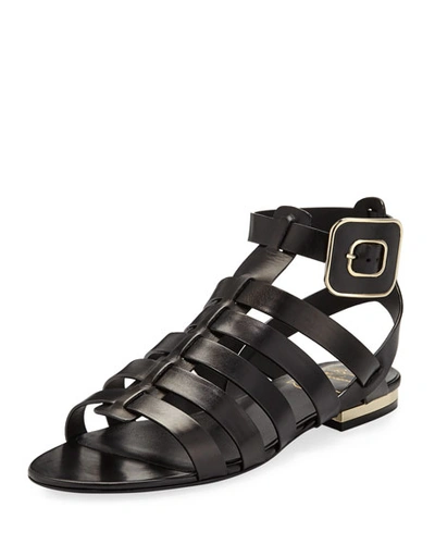 Roger Vivier Mini Buckle Flat Strappy Sandals