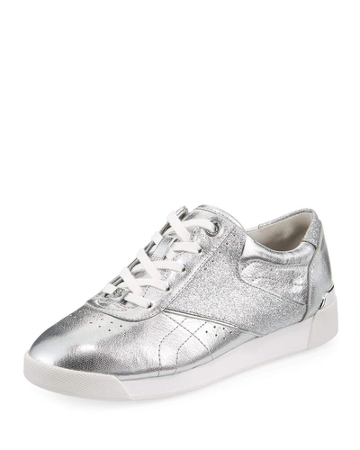 Michael Michael Kors Addie Metallic Lace-up Sneaker, Silver