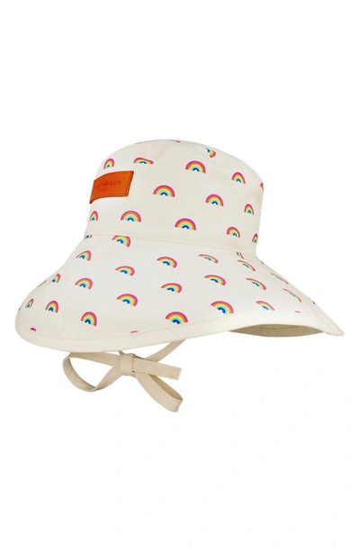 Kurt Geiger Rainbow Print Bucket Hat In White