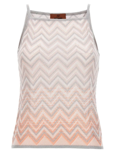 Missoni Zig Zag Tank Top In Pink