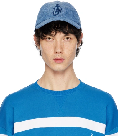 Jw Anderson Blue Anchor Logo Cap In 800 Blue