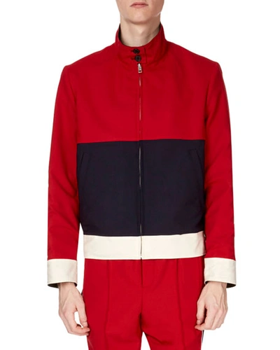 Kenzo Men's Reversible Stand-collar Colorblock Harrington Jacket