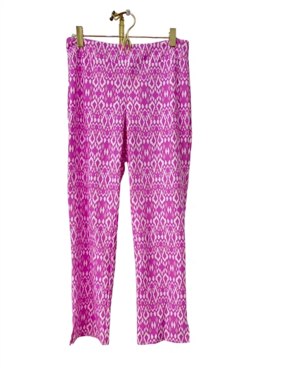 Jude Connally Lucia Pant In Diamond Ikat Begonia Pink In Multi