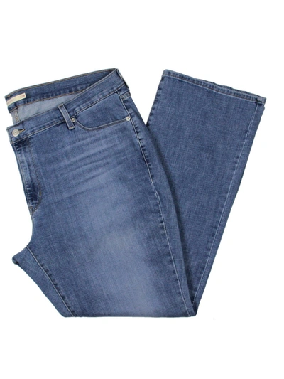 Levi's Plus Womens Light Wash Low Rise Bootcut Jeans In Blue