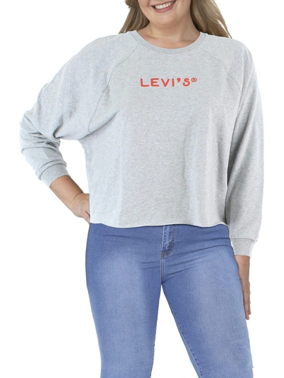 Levi's Plus Womens Logo Raw Hem Sweatshirt In Multi