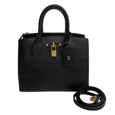 Pre-owned Louis Vuitton City Steamer Leather Shopper Bag () In Black