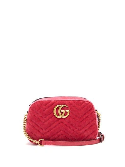 Gucci Gg Marmont Leather Cross-body Bag In Red