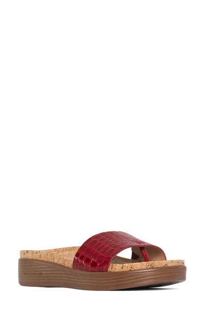 Donald Pliner Fiji Suede Slide Sandal In Tomato/ Tomato