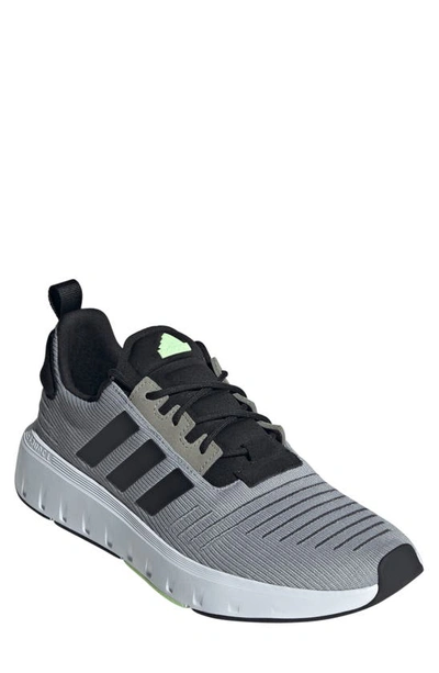 Adidas Originals Swift Run 23 Running Shoe In Grey 2/ Black/ Green Spark