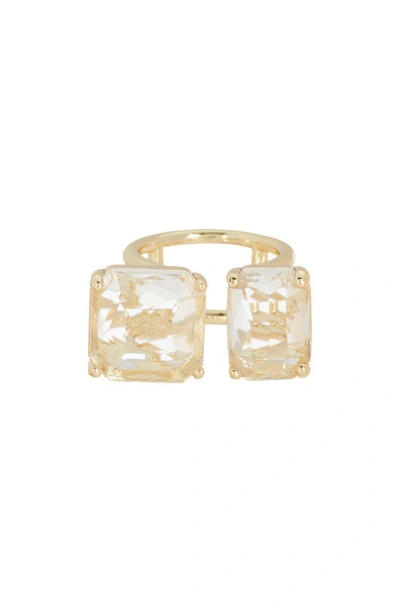 Nordstrom Rack Clear Crystal Toi Et Moi Ring In Clear- Gold
