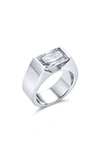 Bling Jewelry Cz Geometric Ring In Silver