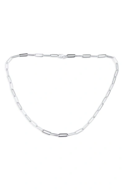 Bling Jewelry Paper Clip Chain Necklace In Silver