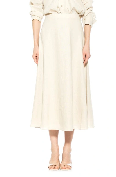 Alexia Admor Brilyn Linen Midi Skirt In Sand