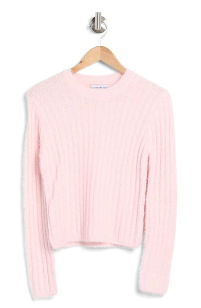 Cotton Emporium Eyelash Knit Pullover Sweater In Baby Pink