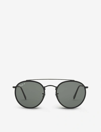 Ray Ban Rb3647 Round-frame Sunglasses In Black