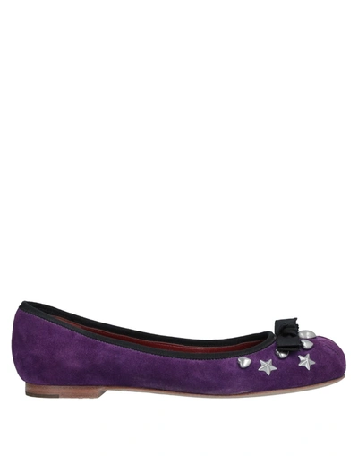 Marc By Marc Jacobs Ballet Flats In Purple