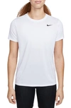 Nike Dri-fit Crewneck T-shirt In 100white/ Black