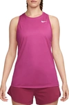 Nike Dri-fit Running Tank In Fireberry/ White