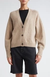 Loulou Studio Zanzibar V-neck Cardigan Sweater In Beige Melange