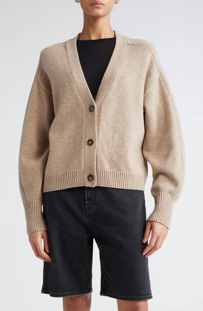 Loulou Studio Zanzibar V-neck Cardigan Sweater In Beige Melange