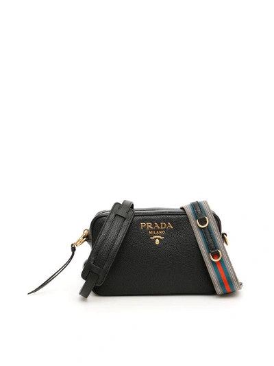 Prada Zipped Camera Bag In Neronero