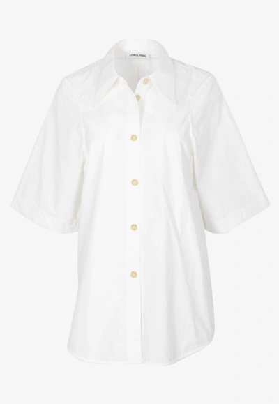 Low Classic Armhole Stitch Oversized Shirt In White