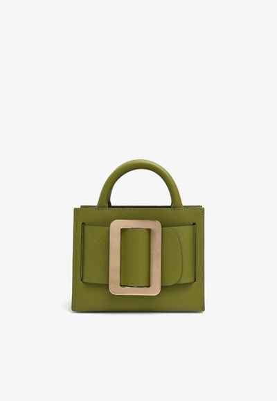 Boyy Bobby 18 Grained Leather Top Handle Bag In Green