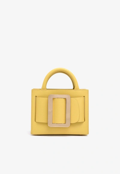Boyy Bobby 18 Grained Leather Top Handle Bag In Yellow
