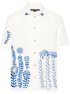 Andersson Bell Embroidered Textured Shirt In Neutrals