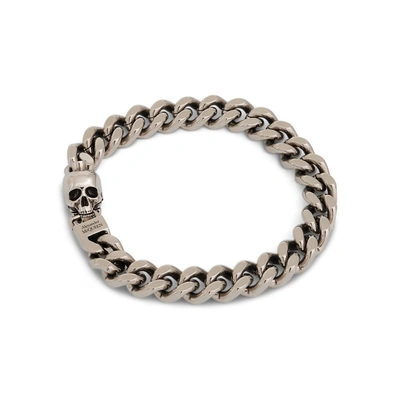 Alexander Mcqueen Skull Chain Bracelet In Metallic