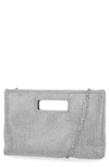 Jessica Mcclintock Asher Cut Out Handle Clutch In Silver
