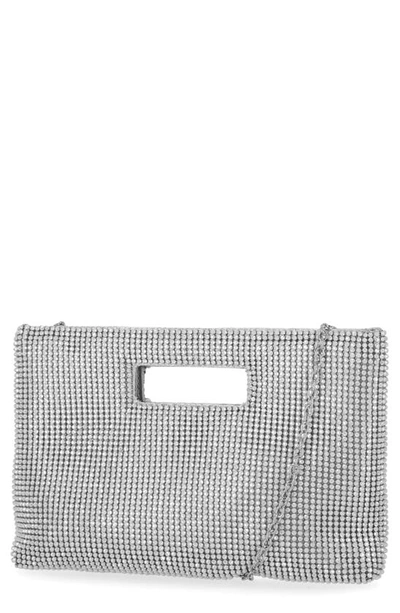 Jessica Mcclintock Asher Cut Out Handle Clutch In Silver