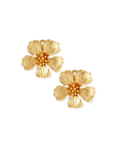 Oscar De La Renta Wildflower Clip-on Earrings In Gold