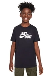 Nike Kids' Sportswear T-shirt In Black/ White